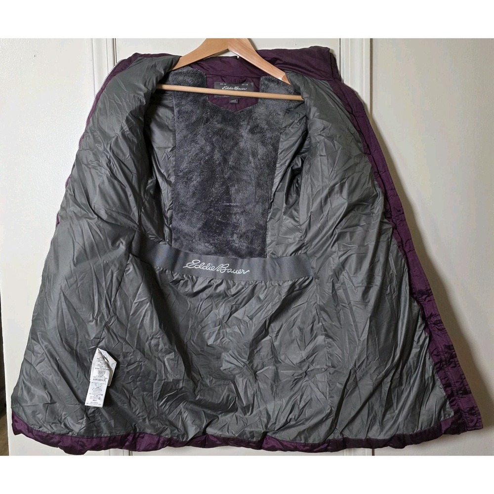 Eddie Bauer Women's Small Sun Valley Down Parka Purple Puffer Coat *No Hood* - Picture 2 of 10